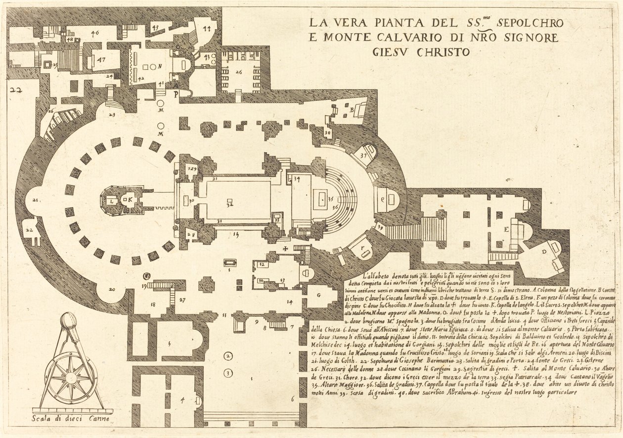 Piano del Santo Sepolcro e del Monte Calvario da Jacques Callot