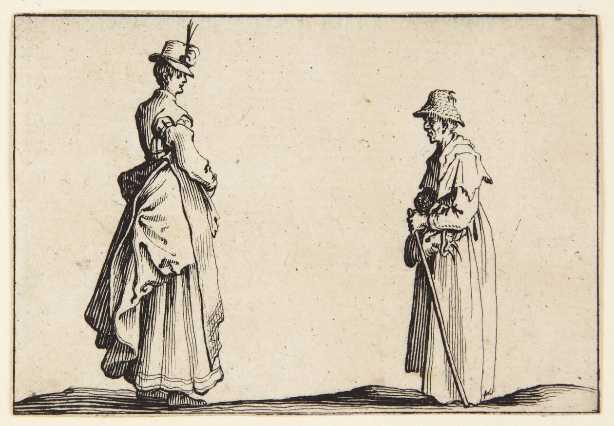 Profili di due donne da Jacques Callot