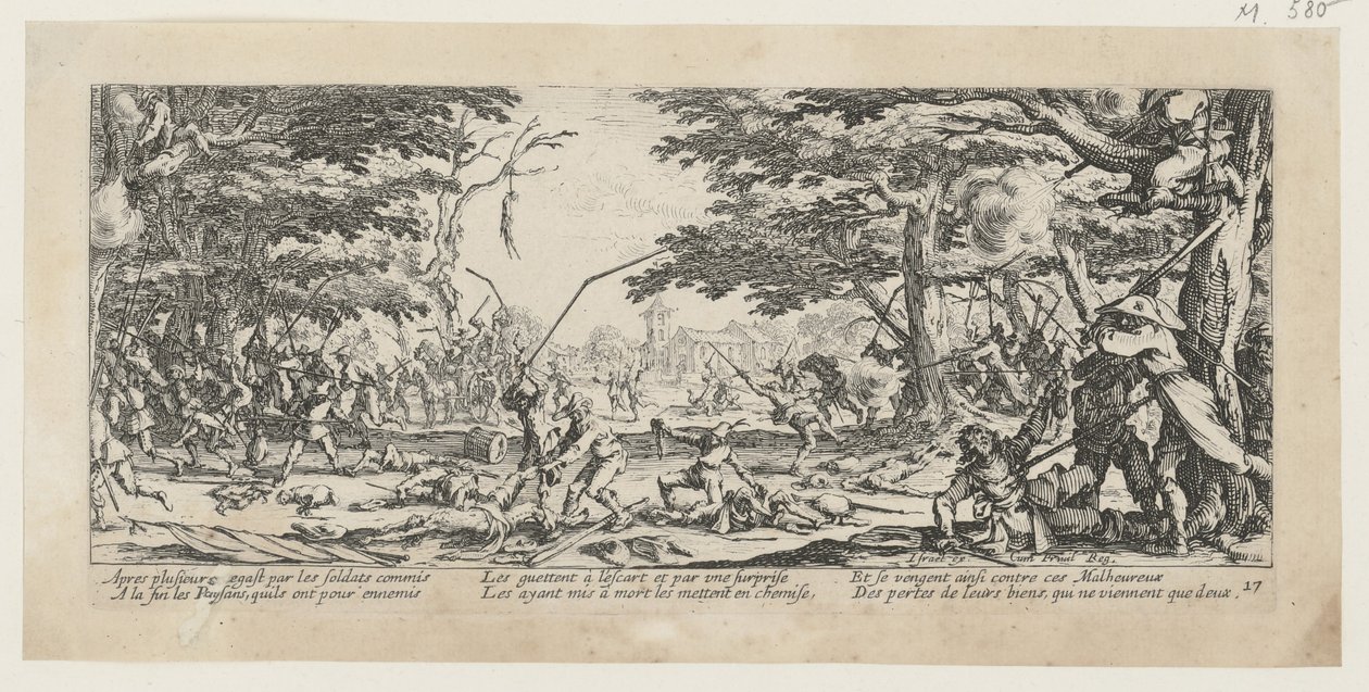 Vendetta dei contadini, tavola 17 della serie “Miserie della guerra” da Jacques Callot