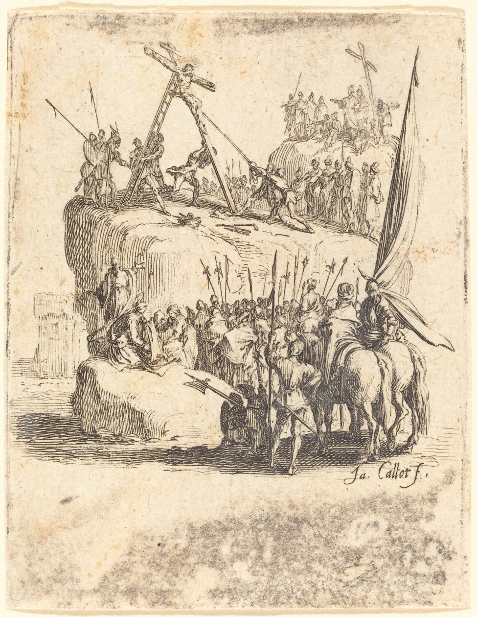 Sollevamento della croce da Jacques Callot