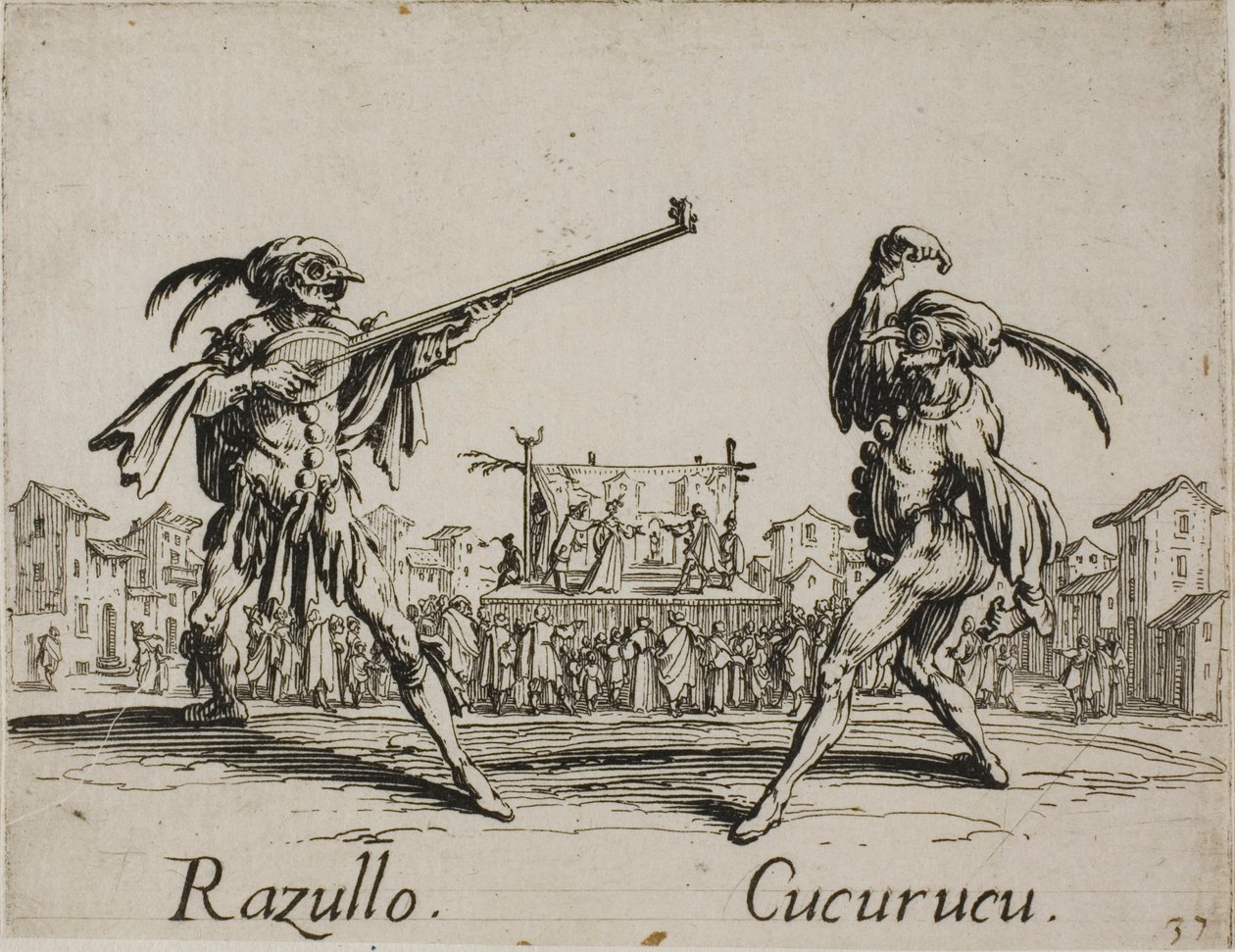 Razullo - Cucurucu, plate 19 from Balli di Sfessania da Jacques Callot