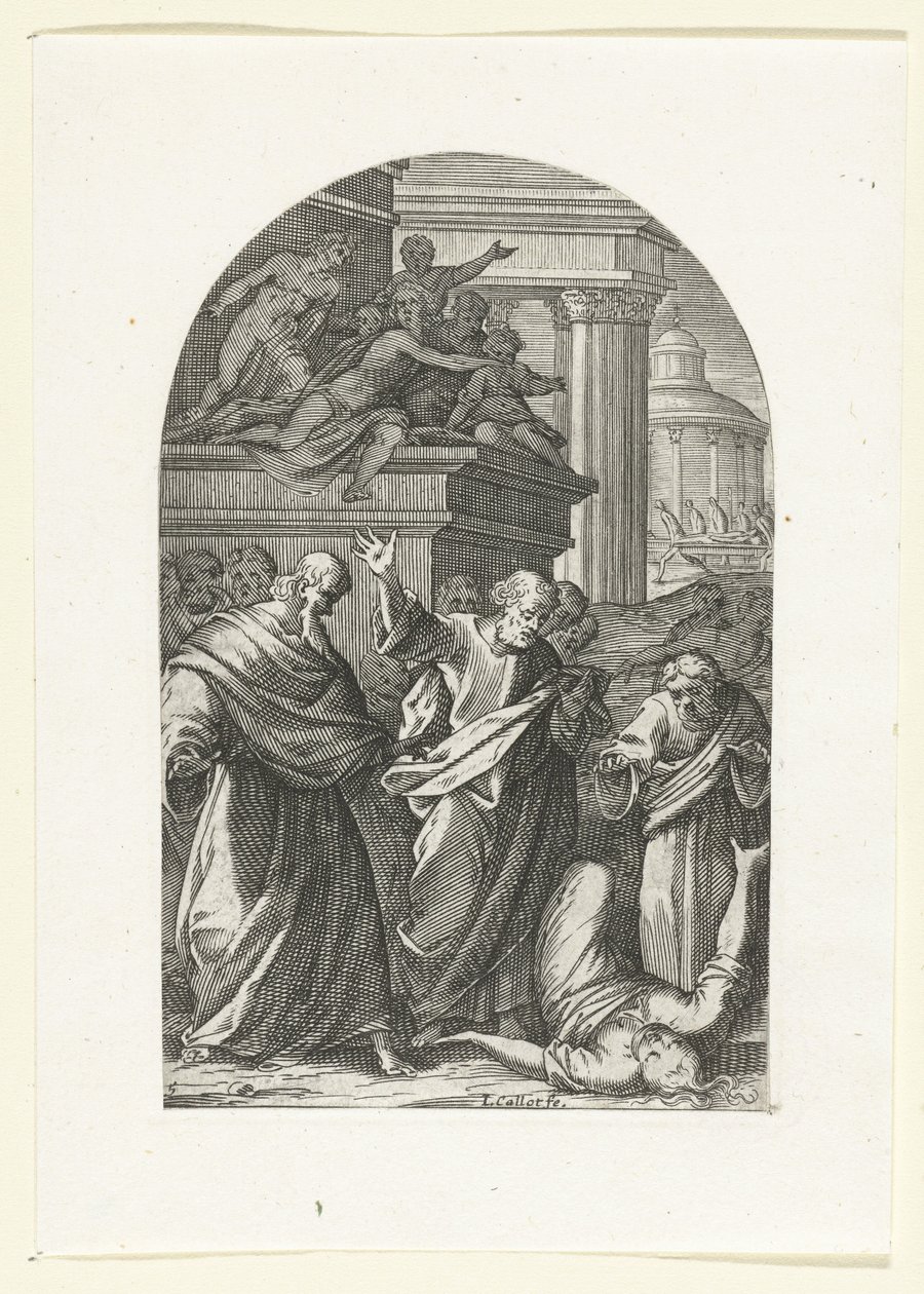 Saffira punita con la morte da Jacques Callot