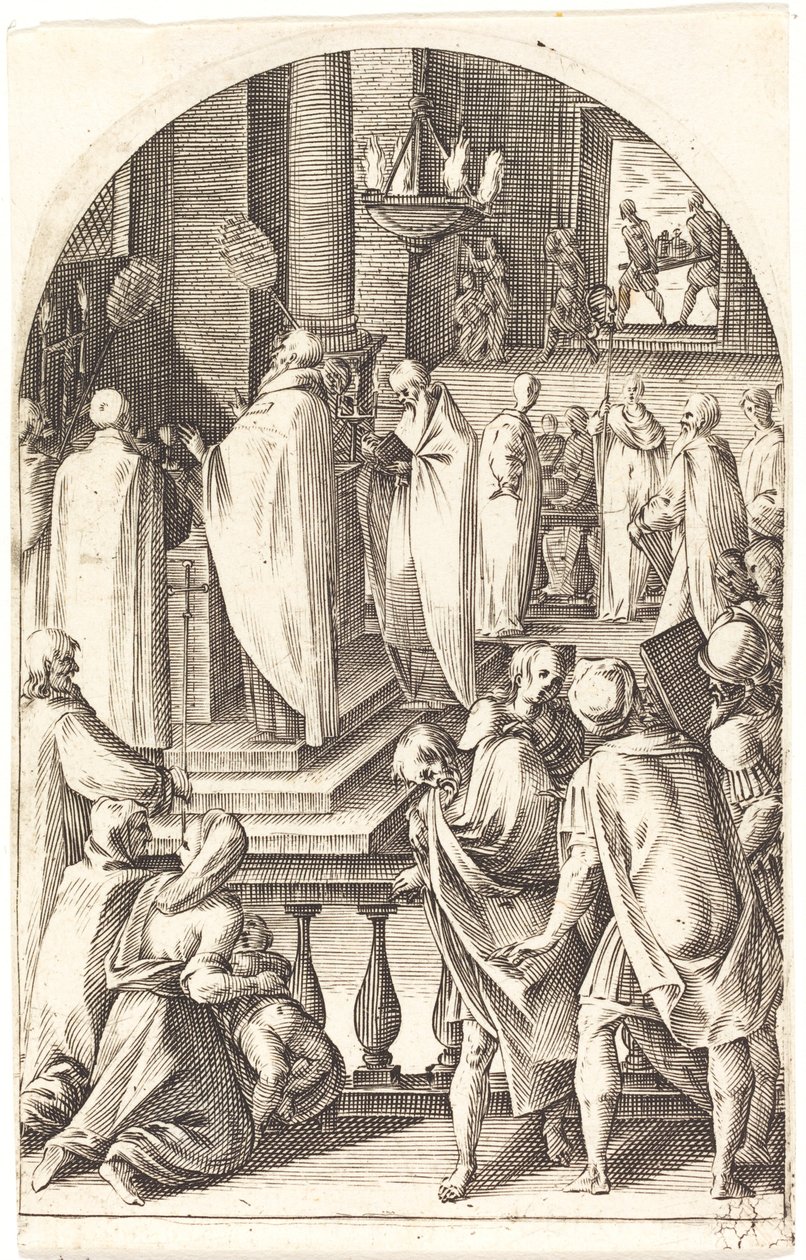 San Basilio che celebra la messa, 1608-1611 da Jacques Callot