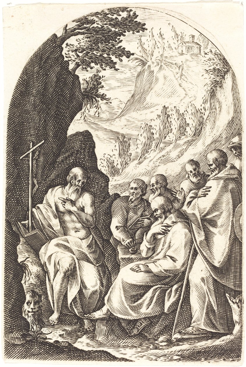 San Girolamo che istruisce i suoi discepoli nel deserto da Jacques Callot