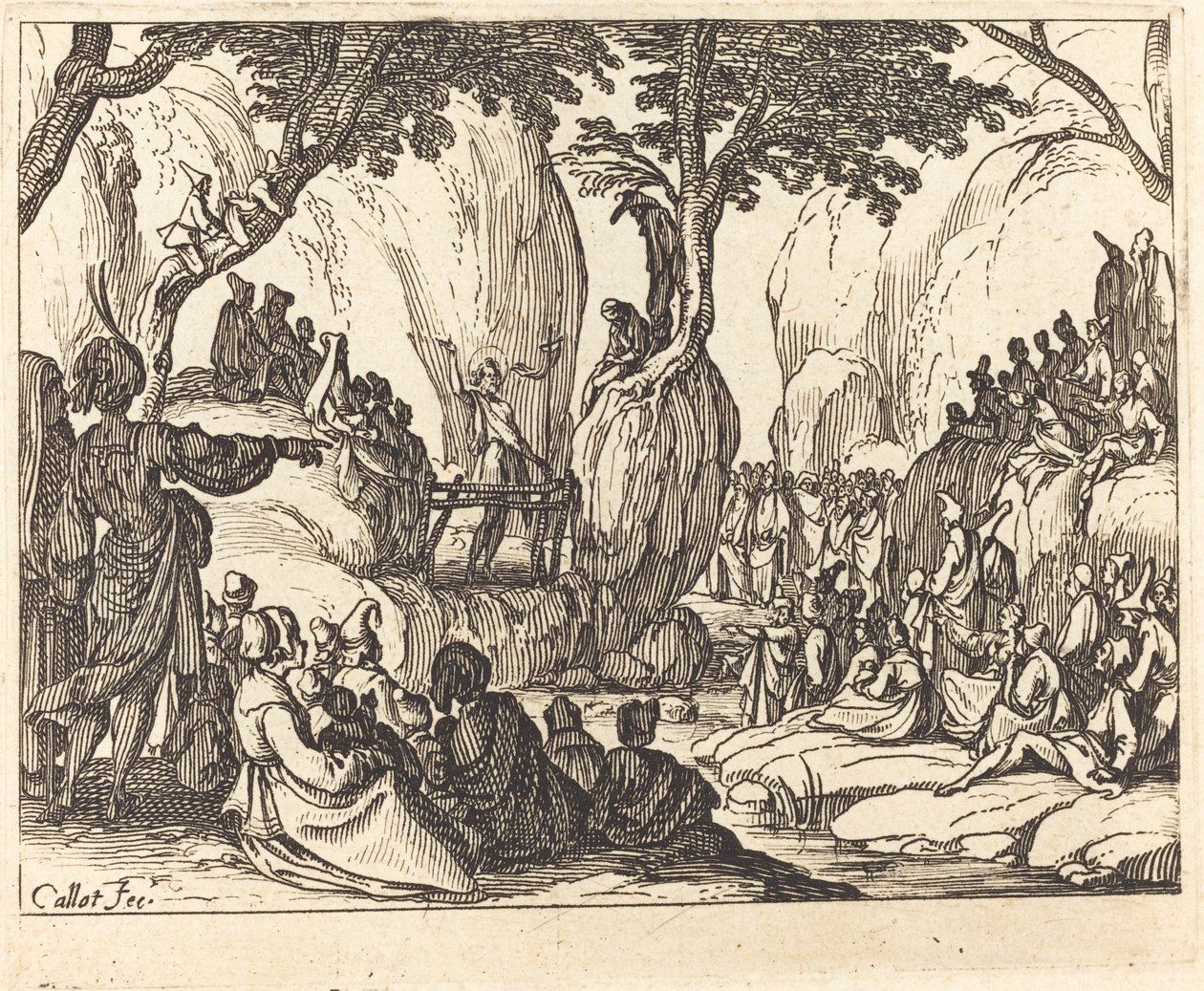 San Giovanni Predica nel Deserto da Jacques Callot