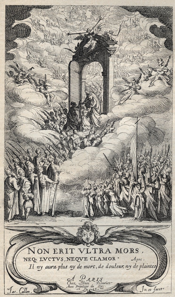 Santi e sante che si affrettano alla porta del Paradiso - composizione e incisione di Jacques Callot (1592-1635) da Jacques Callot