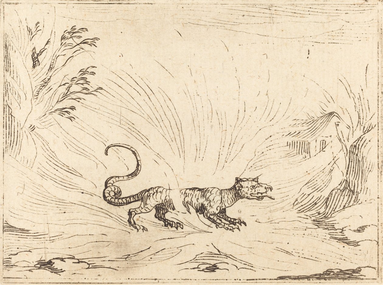 Salamandra circondata dalle fiamme da Jacques Callot