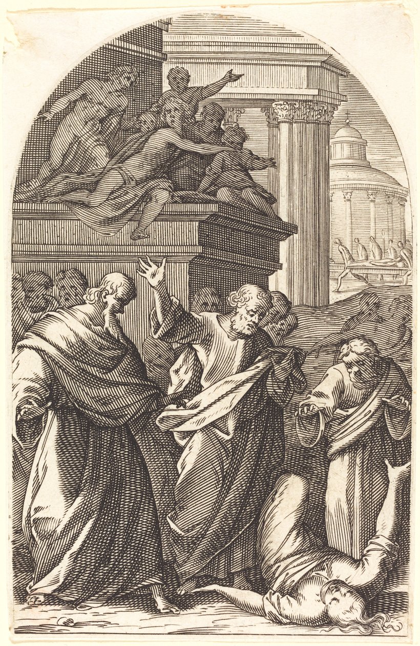 Saffira punita con la morte da Jacques Callot