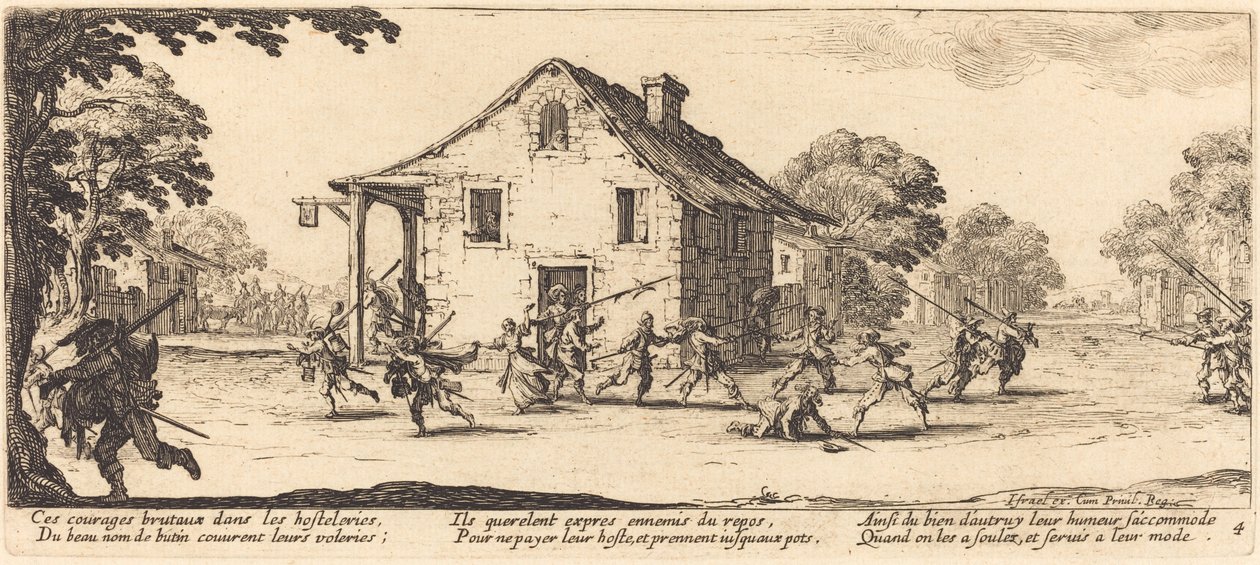 Scena di saccheggio da Jacques Callot