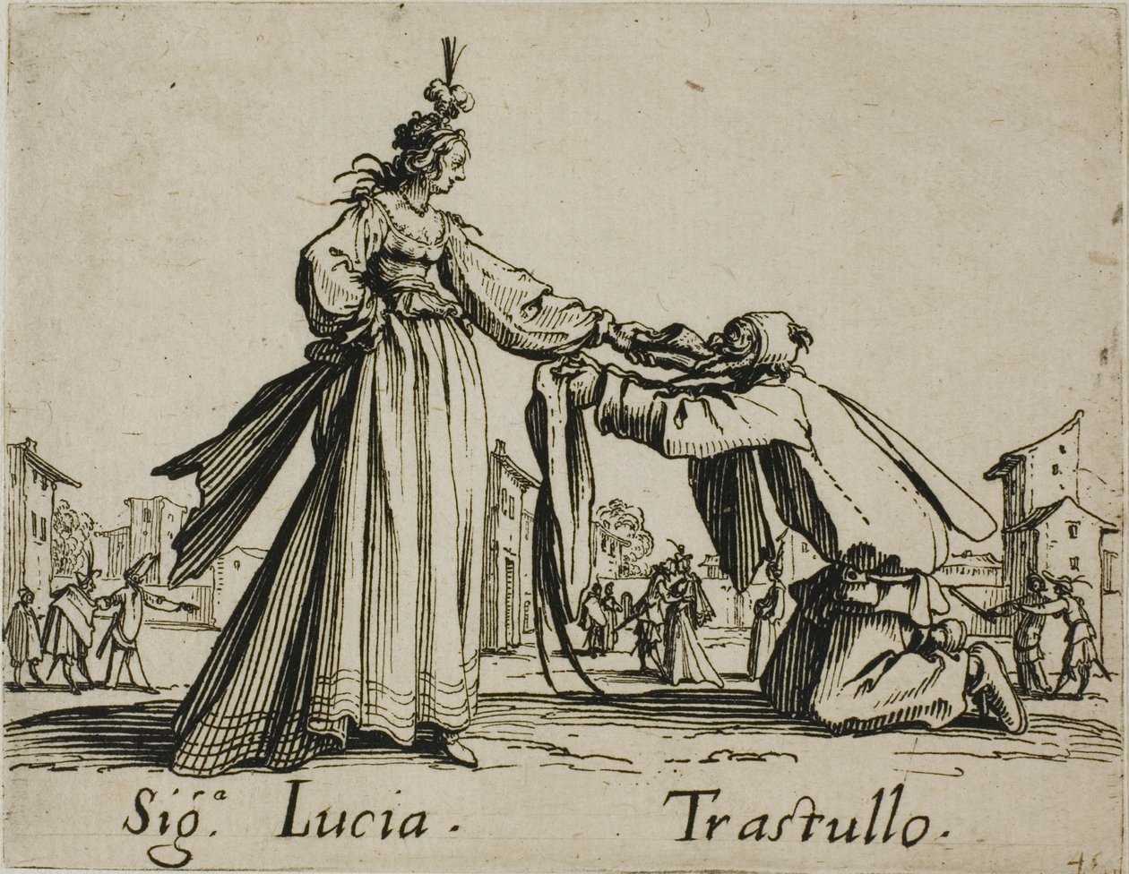 Signora Lucia - Trastullo, plate 21 from Balli di Sfessania da Jacques Callot