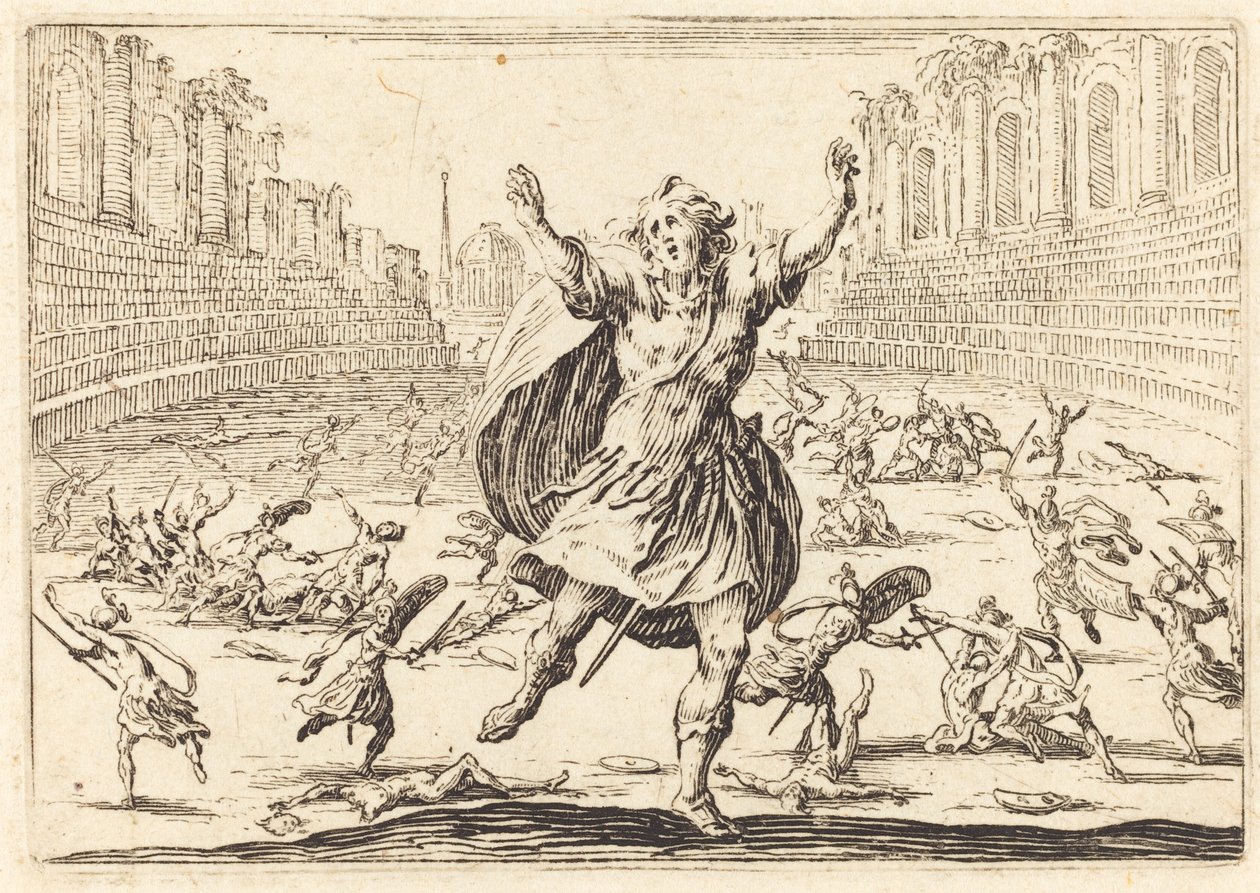 Scaramuccia in un circo romano da Jacques Callot