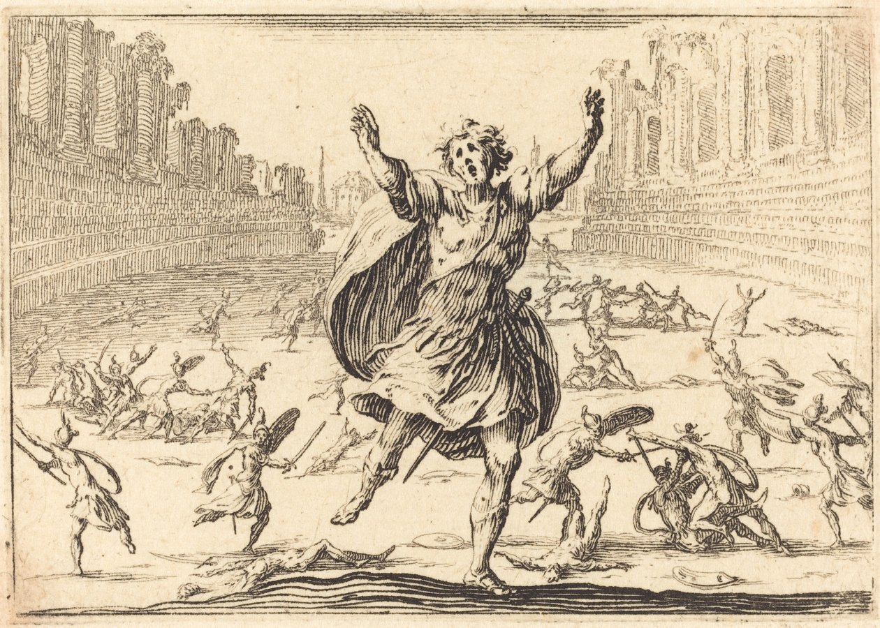 Scaramuccia in un circo romano da Jacques Callot