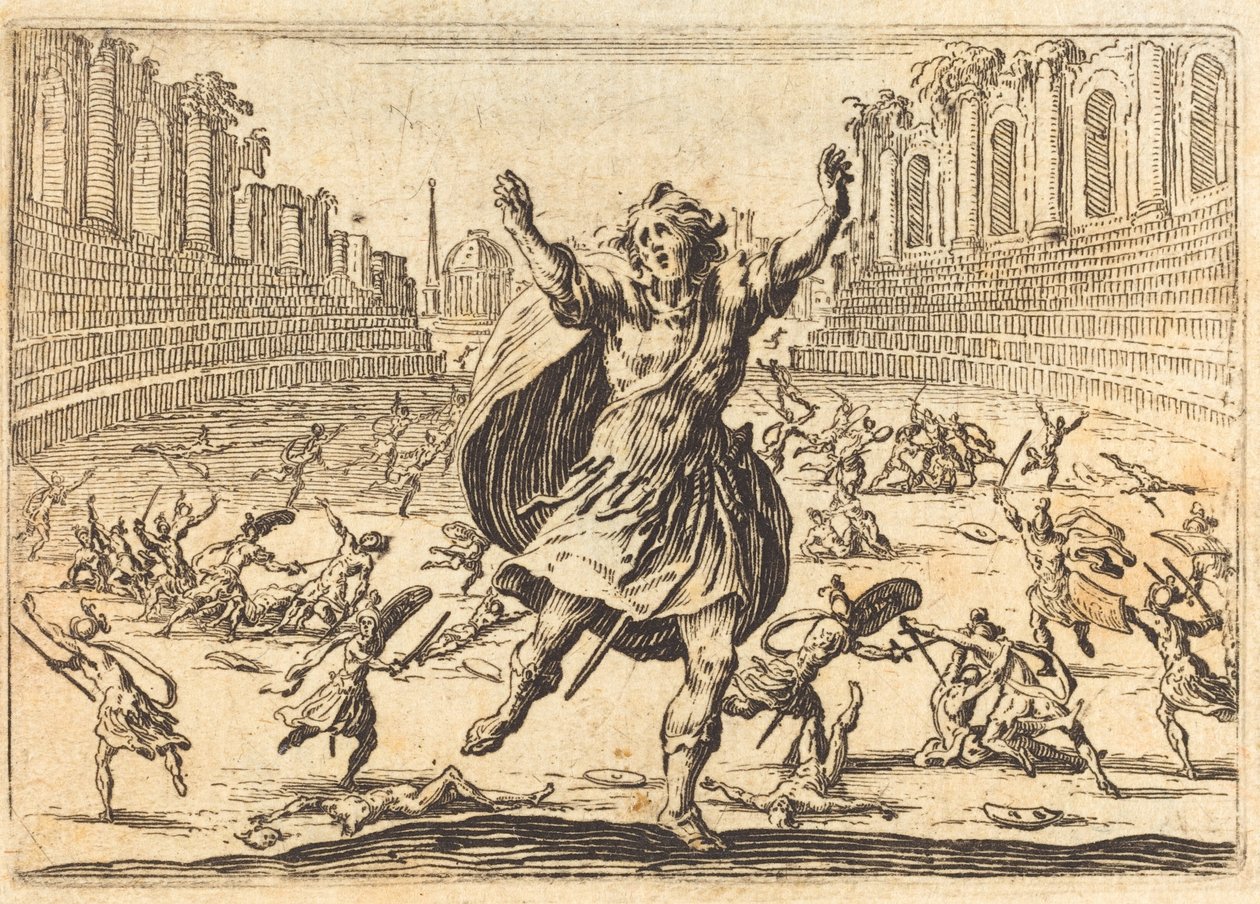 Scaramuccia in un circo romano da Jacques Callot