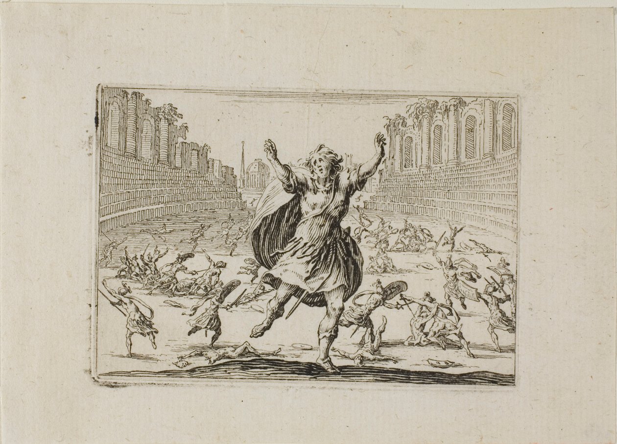 Scontro nel circo, da I Capricci da Jacques Callot