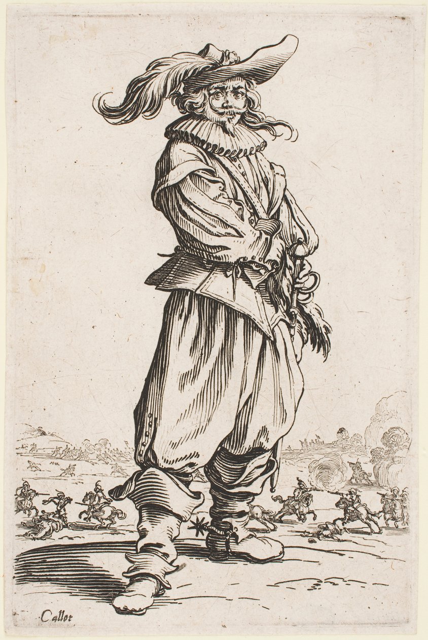 Soldato con Cappello Piumato da Jacques Callot