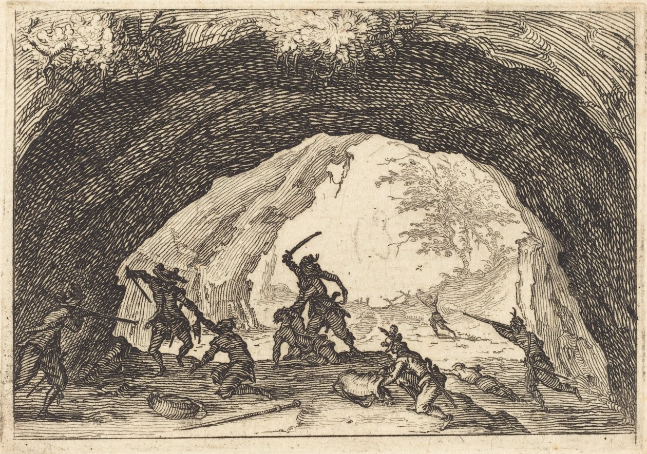 Soldati che attaccano i ladri da Jacques Callot