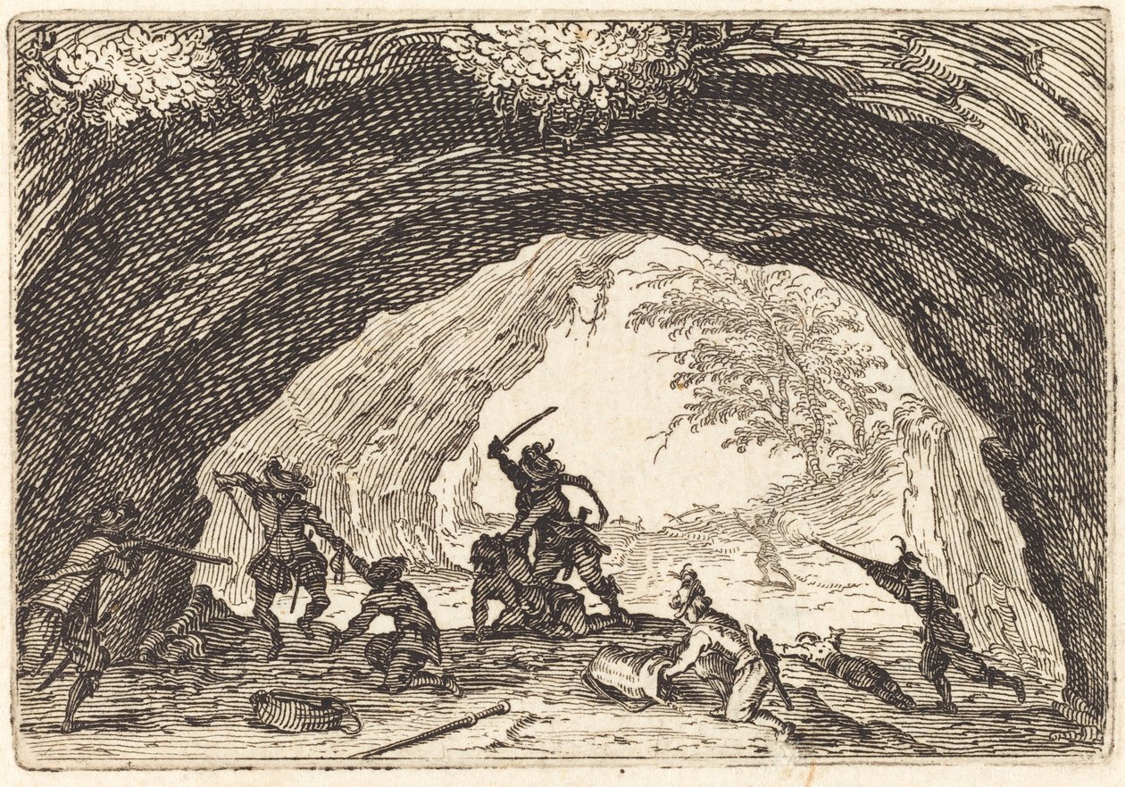 Soldati che attaccano i ladri da Jacques Callot