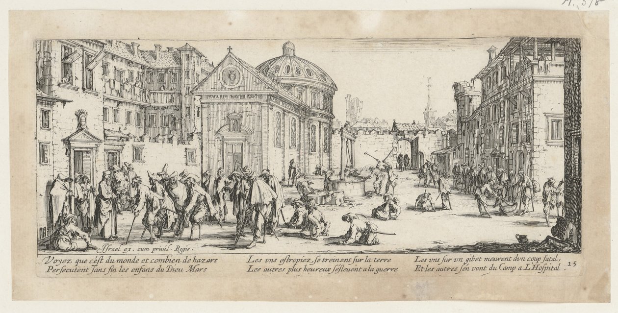 Ospedale, pagina 15 della serie "Gli orrori della guerra" da Jacques Callot