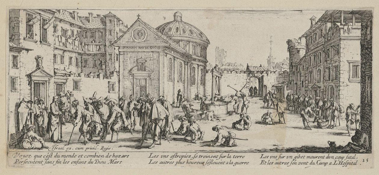 Ospedale, tavola 15 della serie «Miserie della guerra» da Jacques Callot