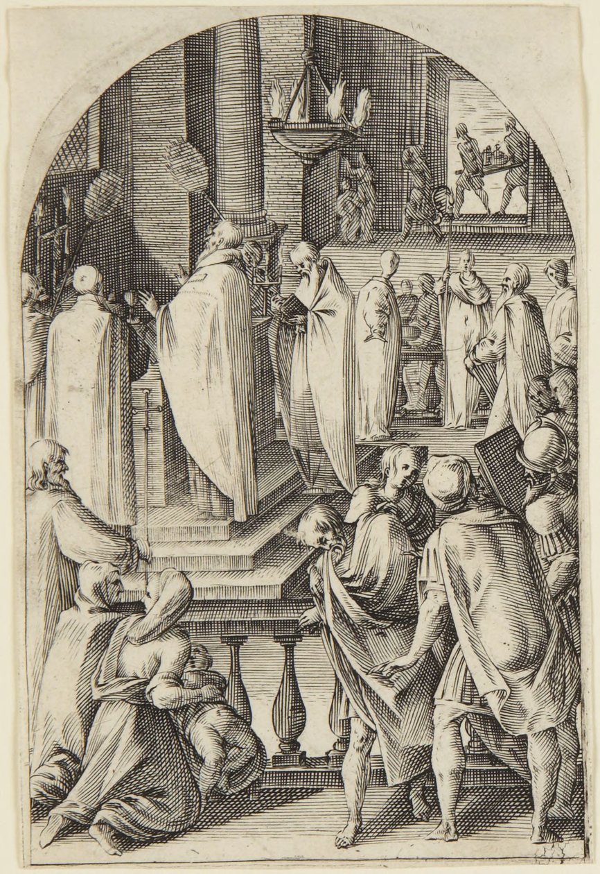 San Basilio celebra il sacrificio della messa da Jacques Callot