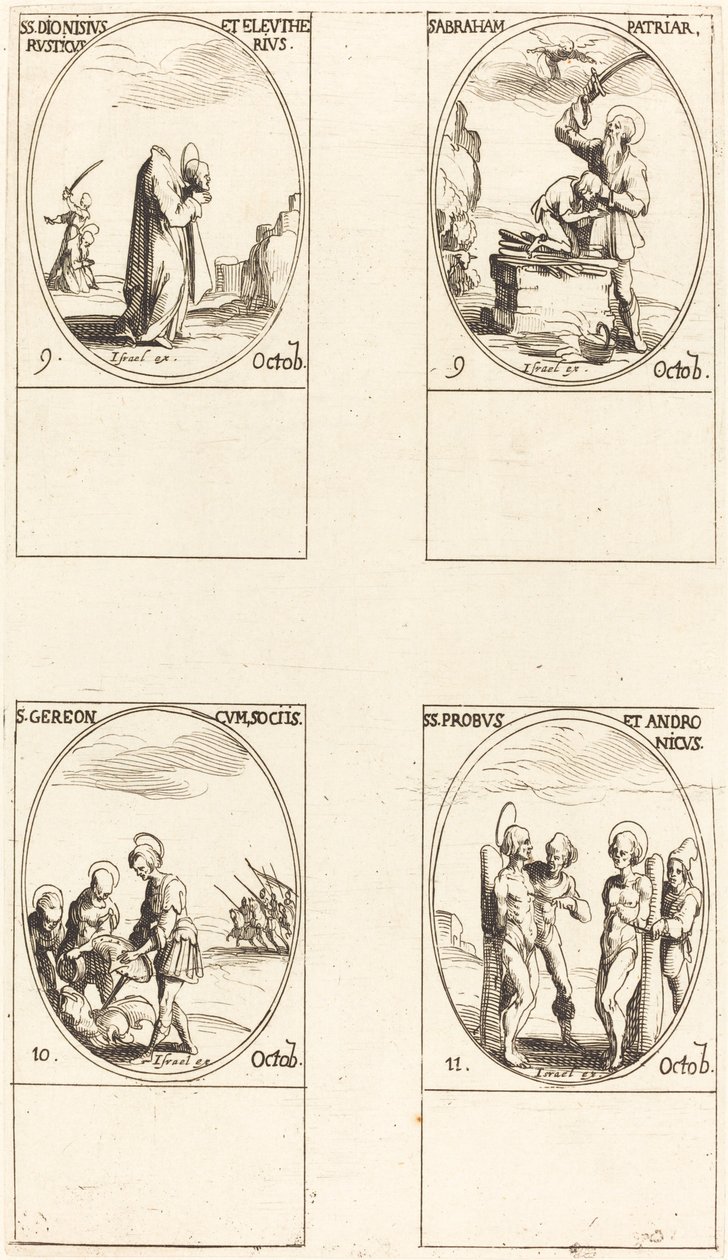 San Dionigi, Rustico ed Eleuterio, San Abramo, San Gereone e Compagni, Santi Pro. da Jacques Callot