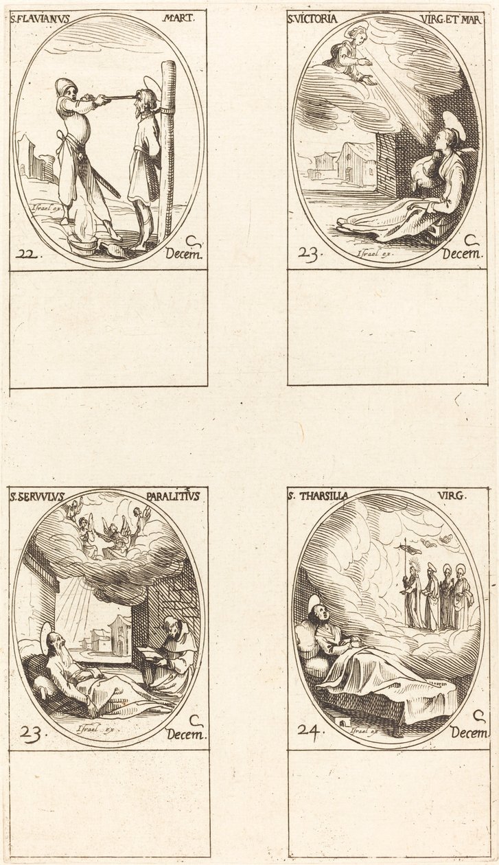 San Flaviano, Santa Vittoria, San Servolo, Santa Tarsilla da Jacques Callot
