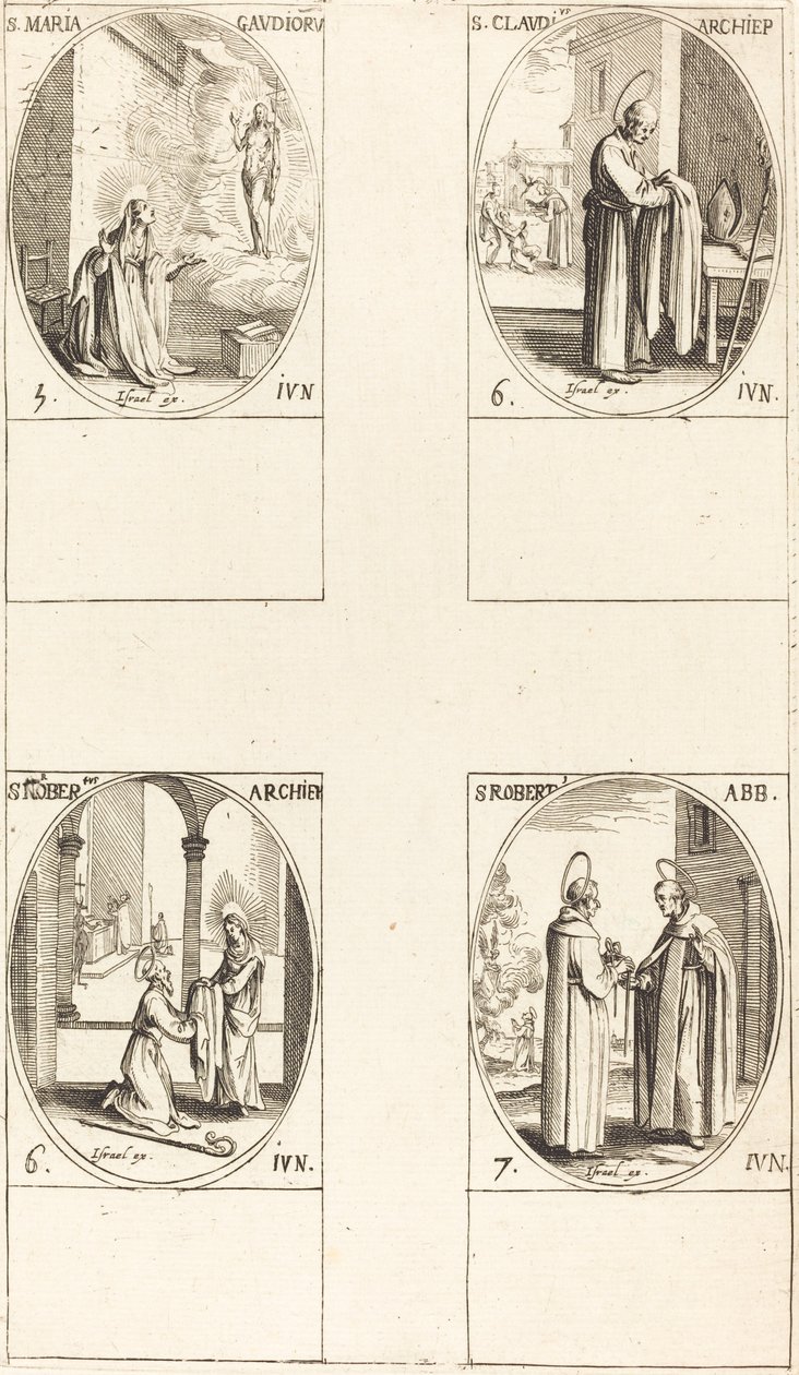 Santa Maria Gaudioru; San Claudio; San Norberto; San Roberto da Jacques Callot