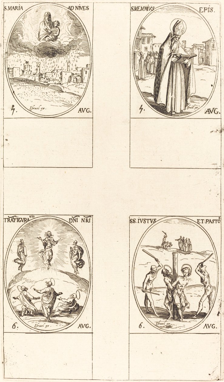 Santa Maria della Neve, San Memmio, Vescovo, La Trasfigurazione, Santi Giusto e Pastore da Jacques Callot