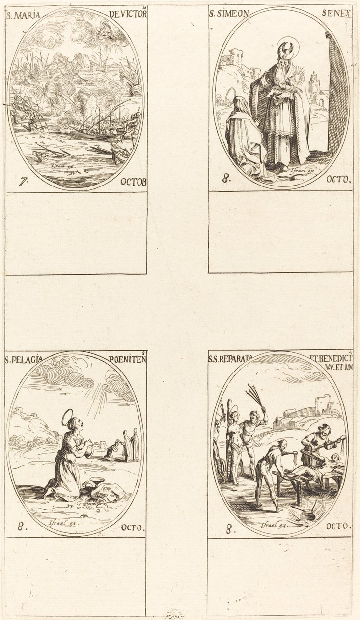 Santa Maria della Vittoria, San Simeone, Profeta, Santa Pelagia, Sante Reparata e Benedicta da Jacques Callot