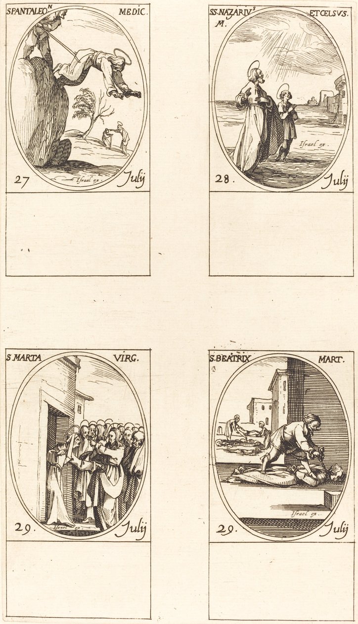 San Pantaleone, Santi Nazario e Celso, Santa Marta, Santa Beatrice da Jacques Callot