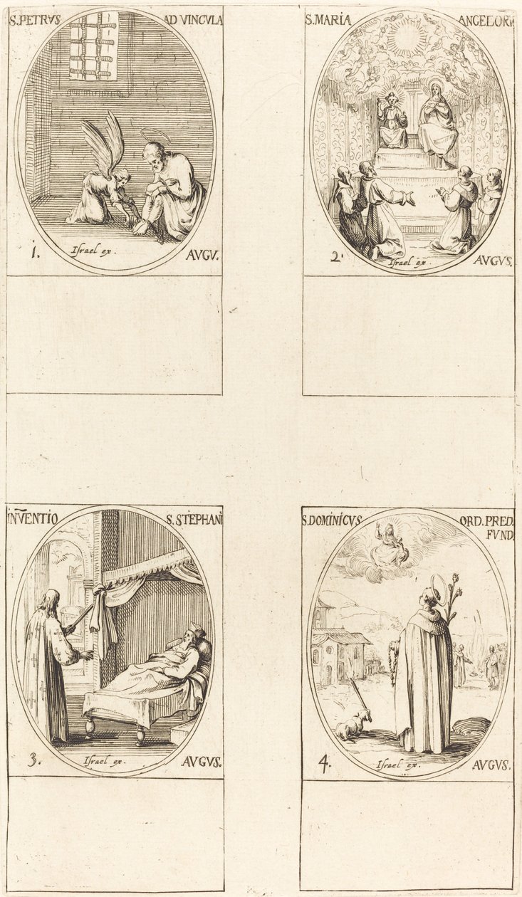 San Pietro, Apostolo; Santa Maria degli Angeli; Scoperta del corpo di Santo Stefano; San Domenico da Jacques Callot