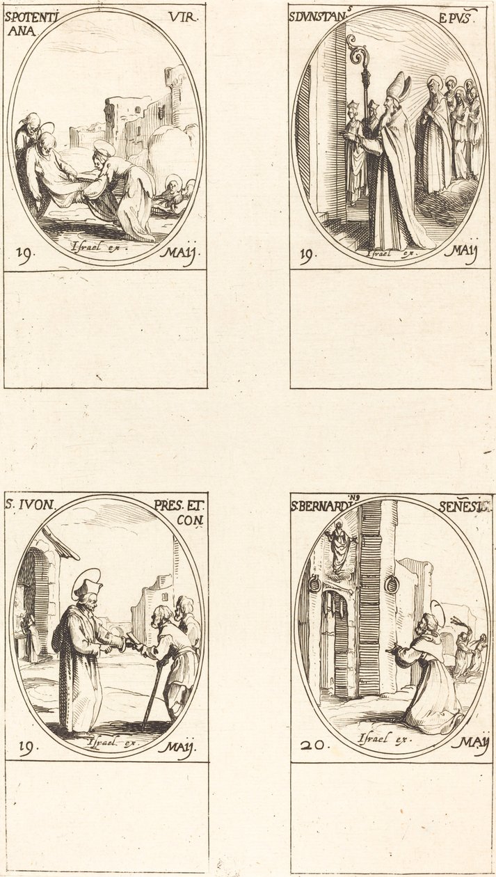 Santa Potenziana; San Dunstan; San Ivo; San Bernardino da Siena da Jacques Callot