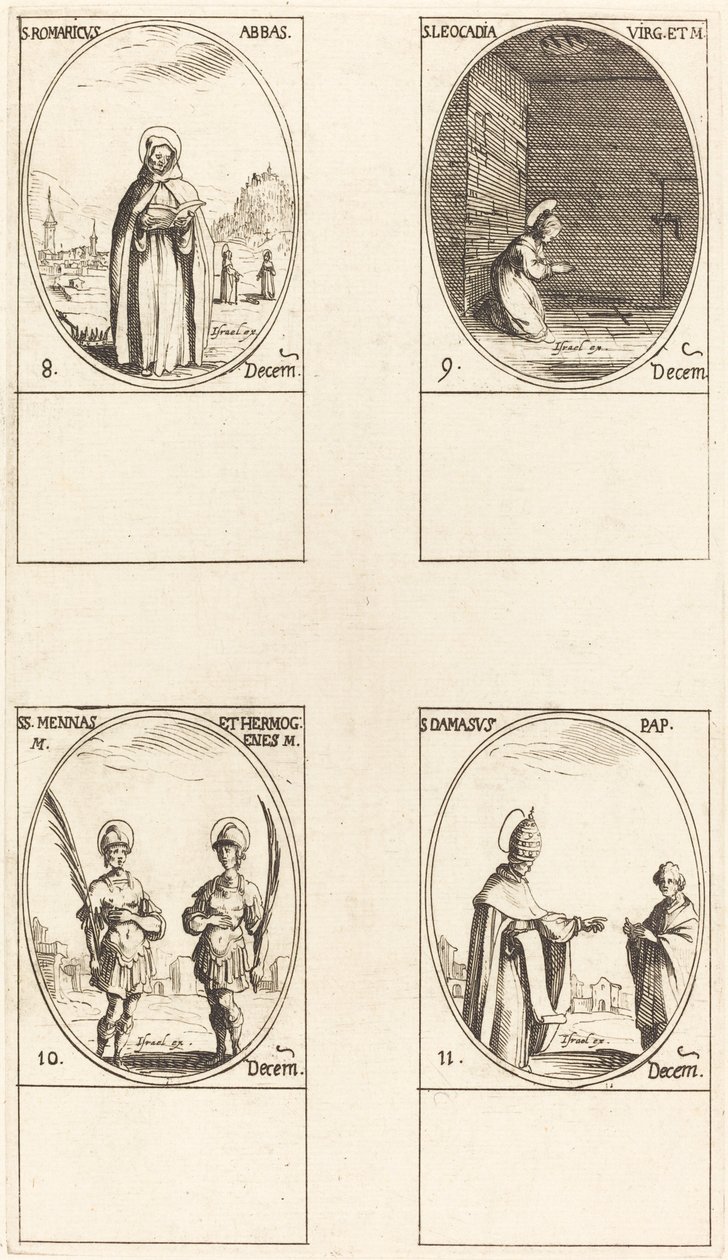San Romarico; Santa Leocadia; Santi Menna e Ermogene; San Damaso da Jacques Callot
