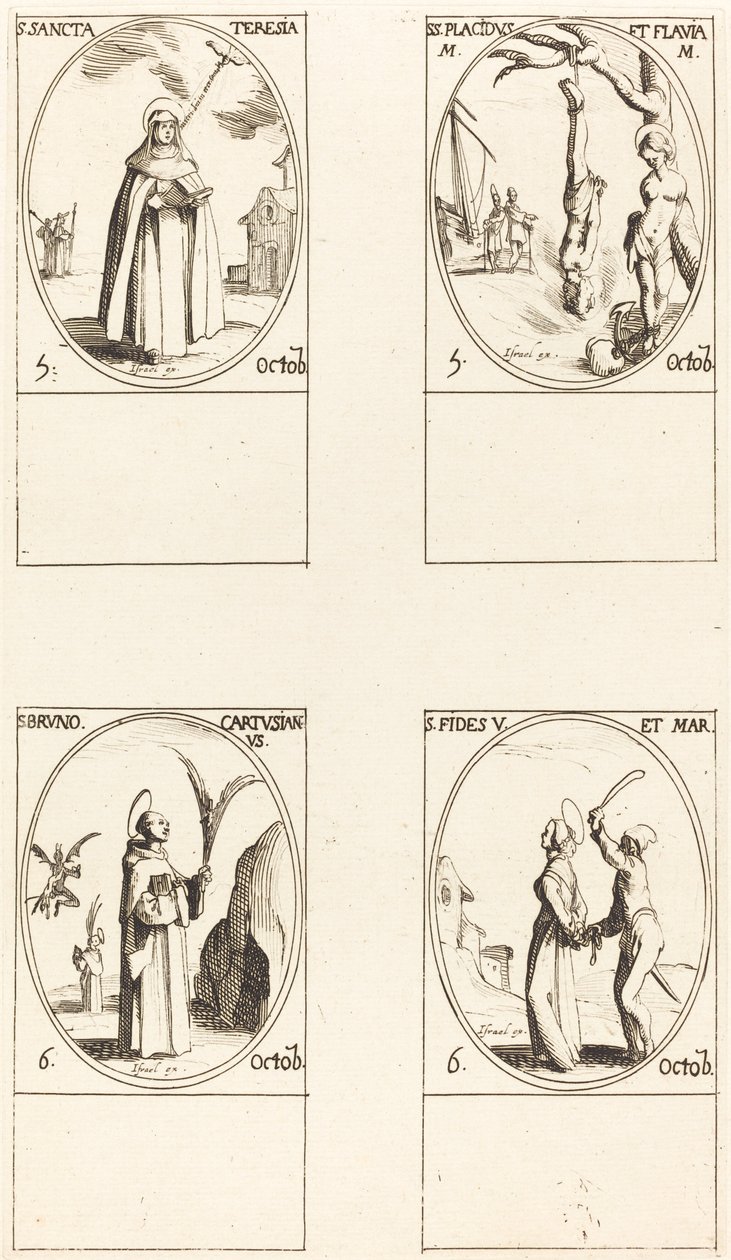 Santa Teresa; San Placido e Flavia; San Bruno; Santa Fede da Jacques Callot