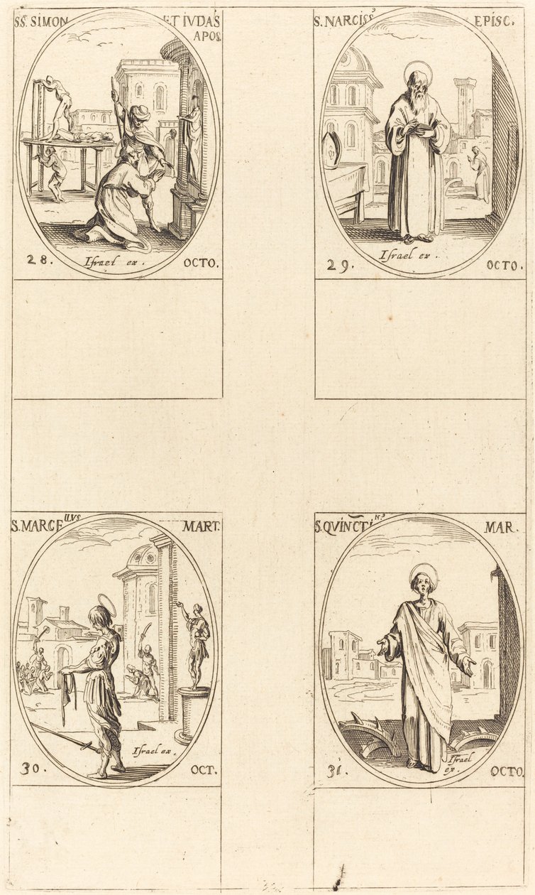 Santi Simone e Giuda, Apostoli; San Narciso; San Marcello; San Quintino da Jacques Callot