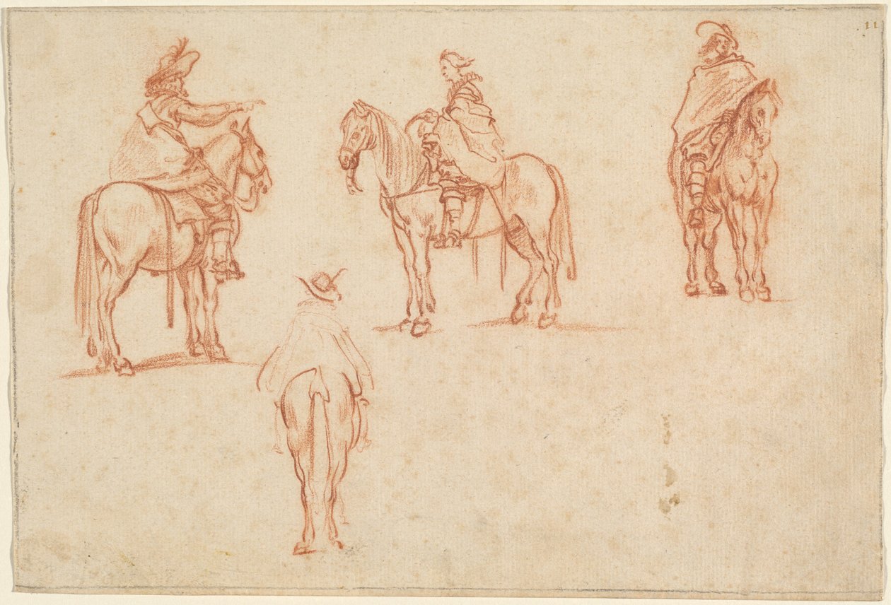 Studio di quattro cavalieri da Jacques Callot
