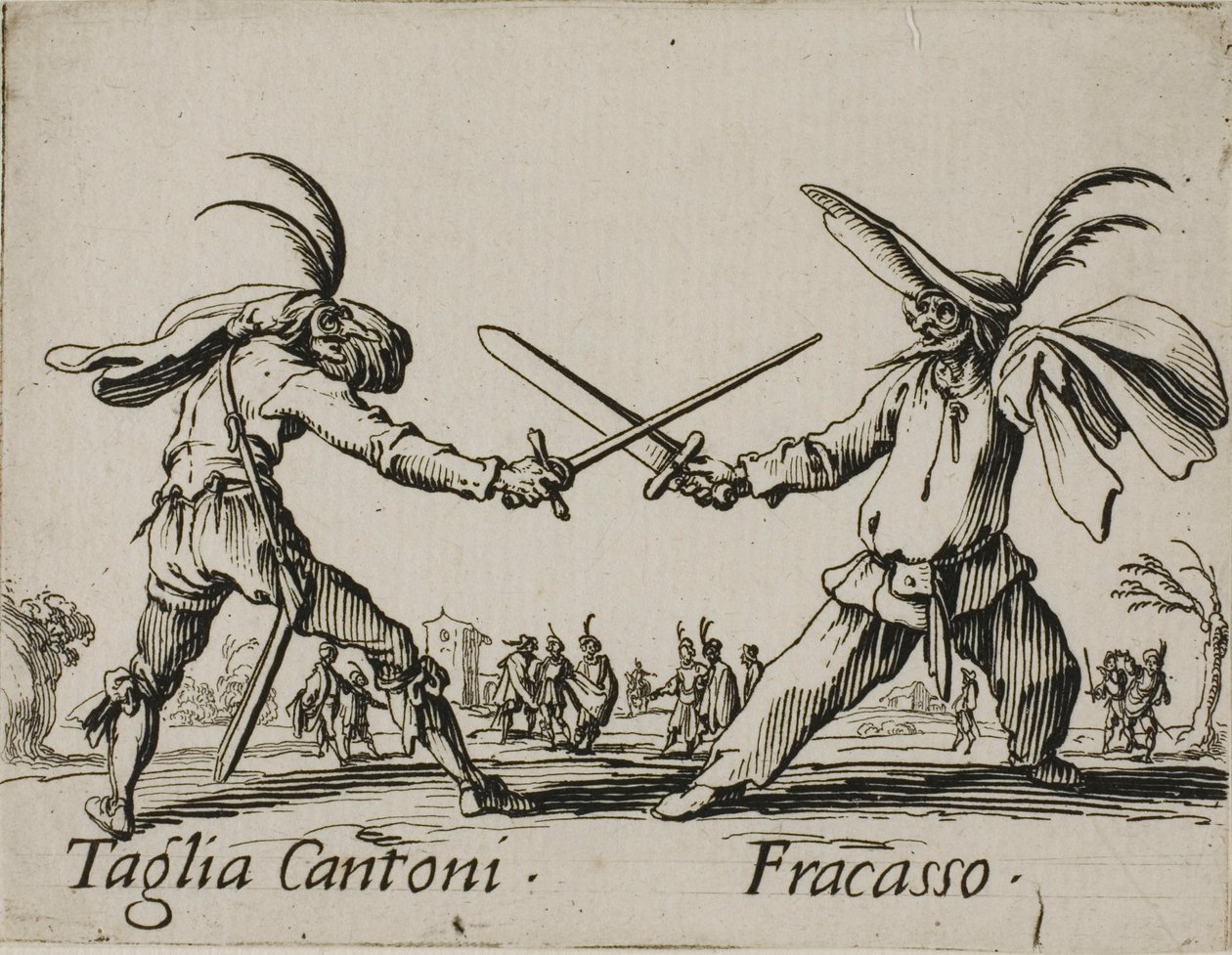 Taglia Cantoni - Fracasso, tavola 24 da Balli di Sfessania da Jacques Callot