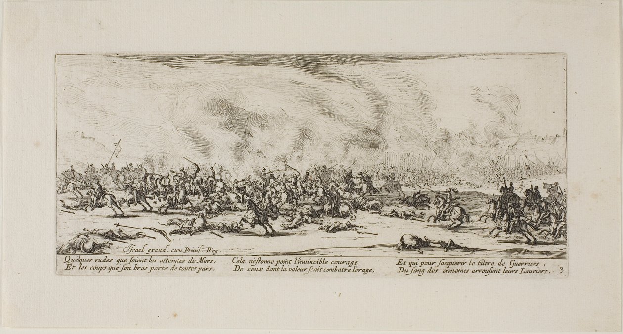 La battaglia, terza tavola da Le miserie della guerra da Jacques Callot