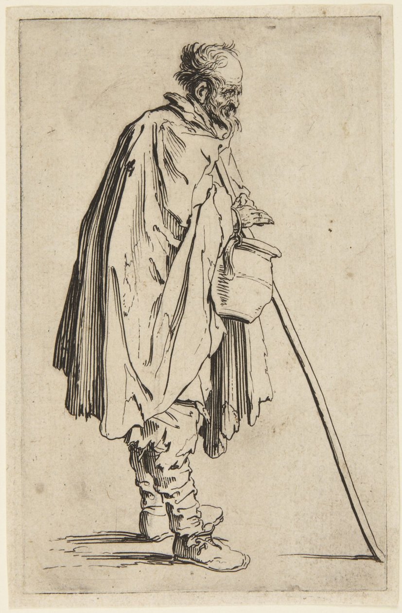 Il mendicante con lo scaldapiedi da Jacques Callot