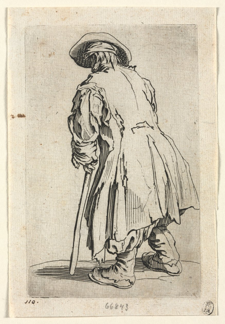I mendicanti: Vecchio mendicante con una sola stampella da Jacques Callot