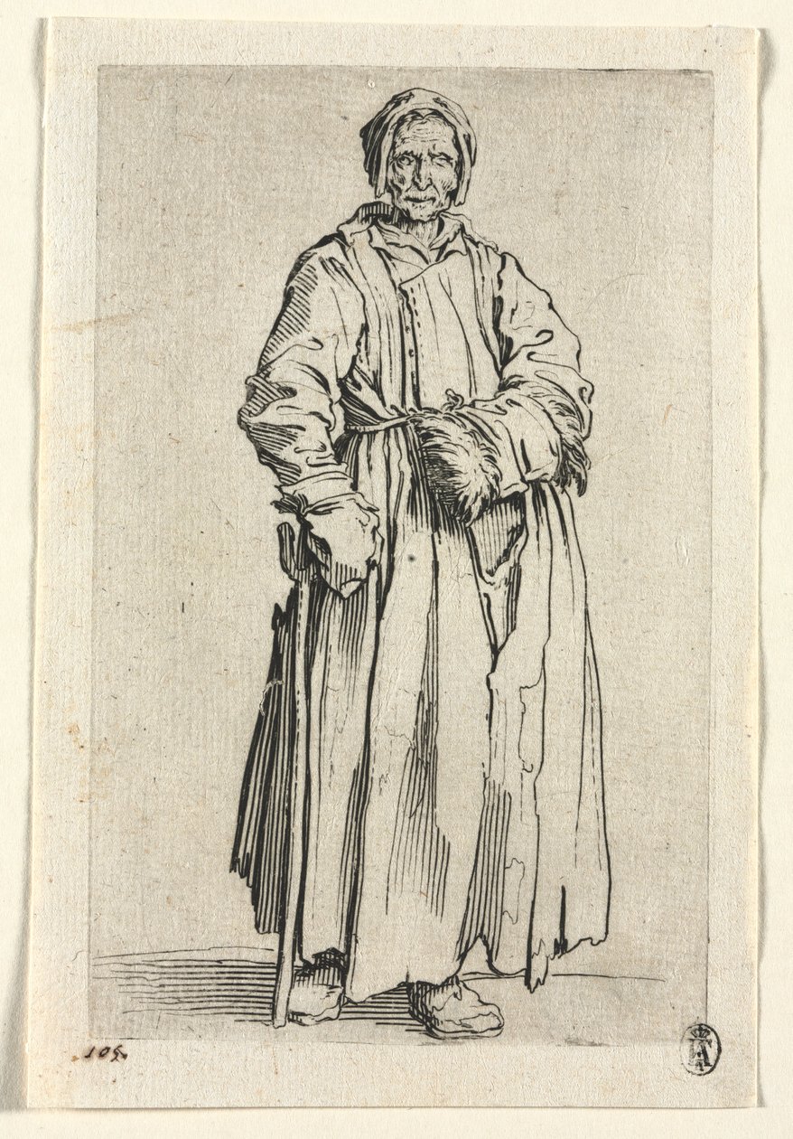 I mendicanti: Donna con un occhio solo, c. 1623 da Jacques Callot