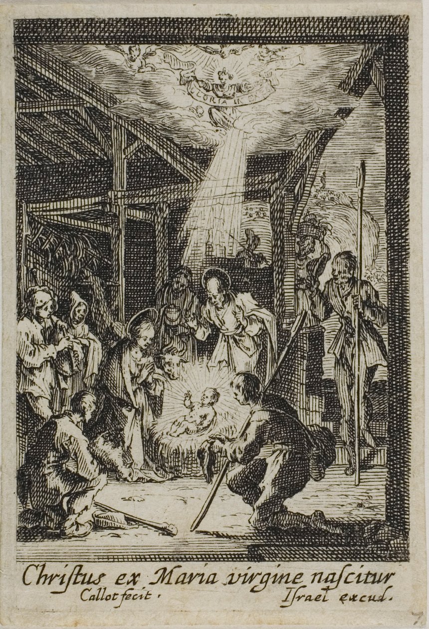 La nascita di Gesù, da La vita della Vergine da Jacques Callot
