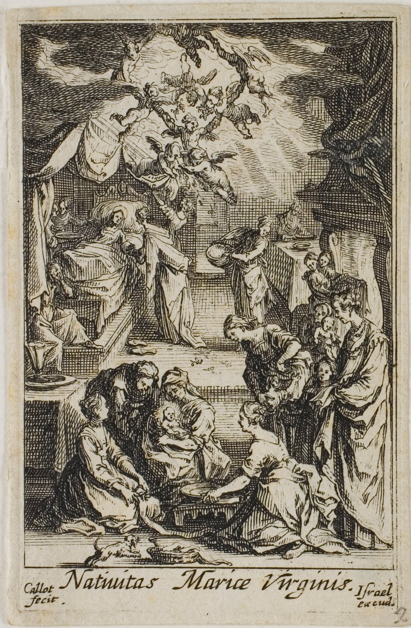 La nascita della Vergine Maria, da La vita della Vergine da Jacques Callot