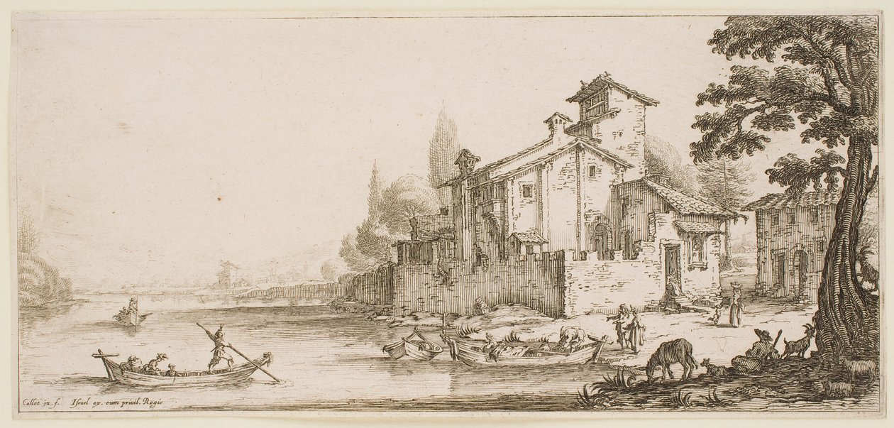 Il giro in barca, dalla serie “I paesaggi di Firenze” da Jacques Callot
