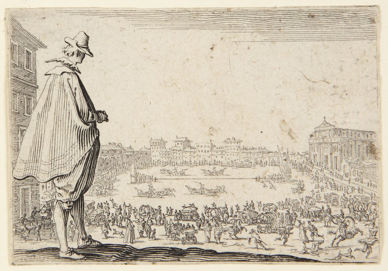 Il percorso del Carro nella piazza di Santa Maria Novella, a Firenze da Jacques Callot