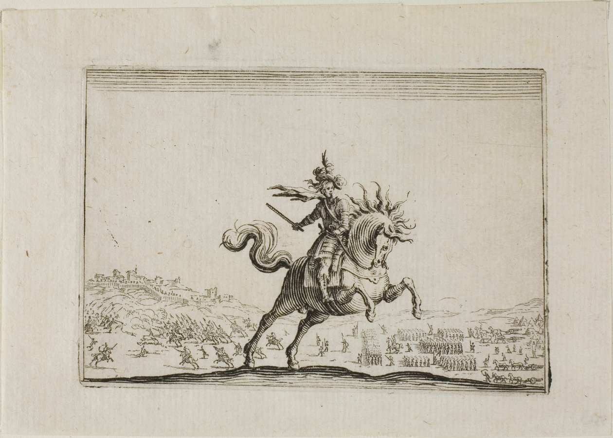 Il comandante a cavallo, da I Capricci da Jacques Callot