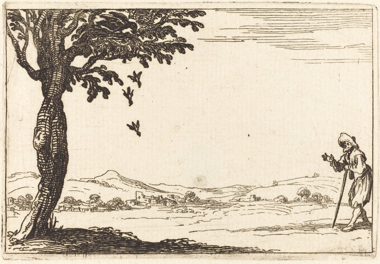 Il corvo e i suoi piccoli da Jacques Callot