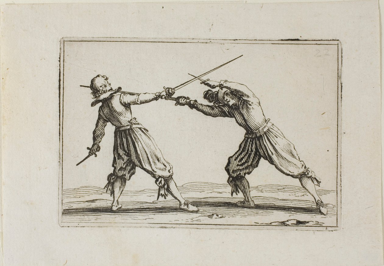 Il duello con spade e pugnali, dai Capricci da Jacques Callot