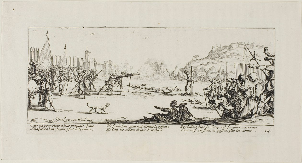 Il plotone di esecuzione, tavola dodici da Le Miserie della Guerra da Jacques Callot