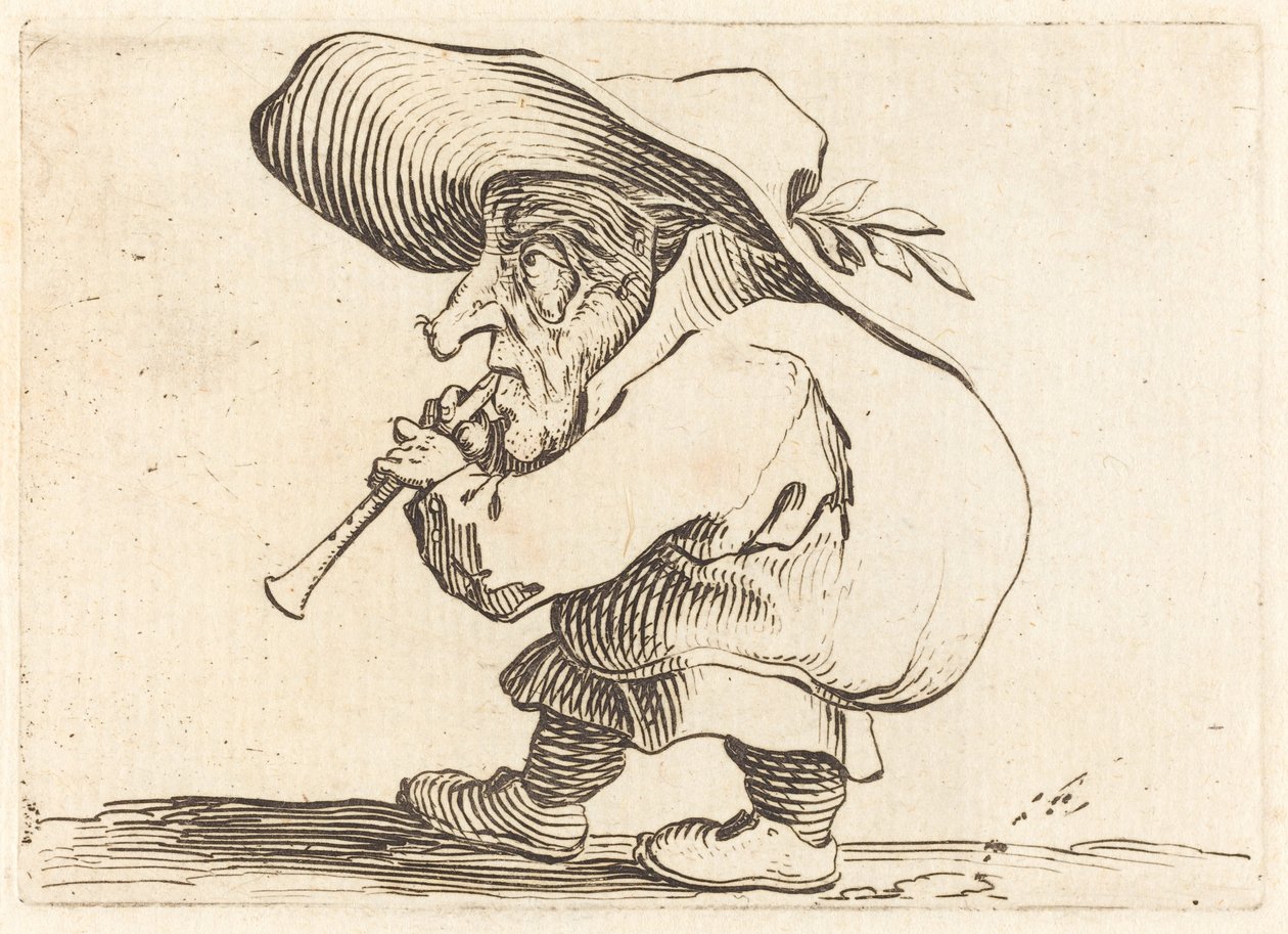 Il suonatore di flauto da Jacques Callot